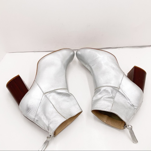 {OFFICE LONDON} Metallic Leather Ankle Boots - Picture 10 of 16
